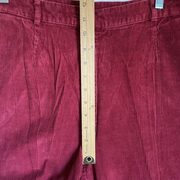 Vintage Corduroy Women Pants 16P Red High Rise Mom Tapered 90s Grunge LL Bean - Picture 6 of 14